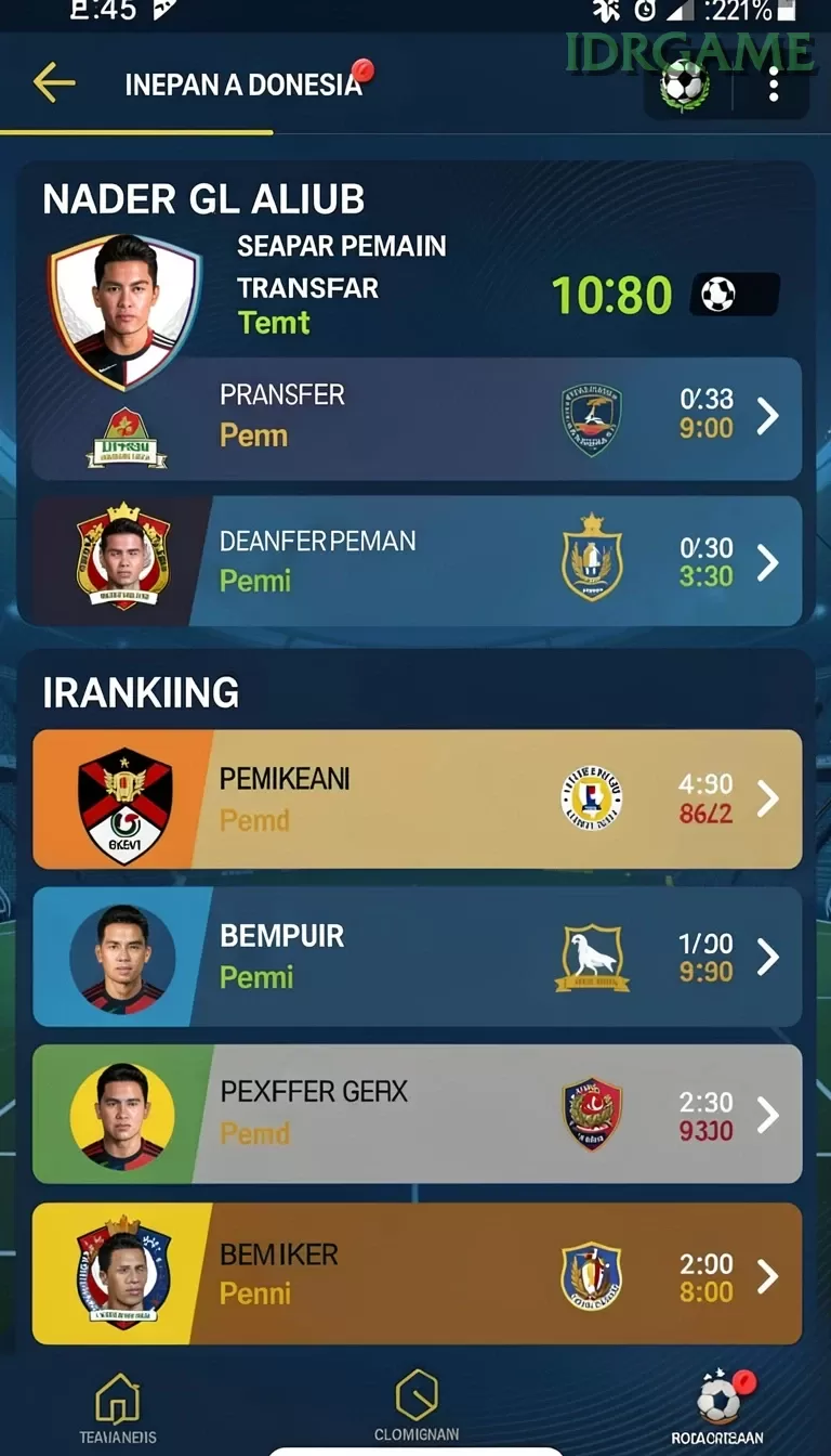 Cuplikan layar PROTOGEL — menu navigasi